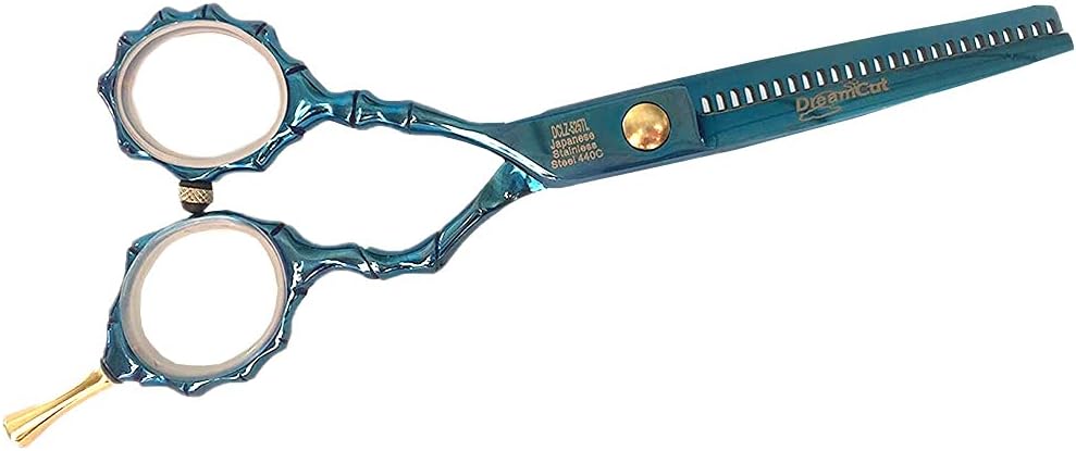 Left Handed 6" Razor Edge Blue Titanium Coated Lefty Barber Hair Scissors Shears by DreamCut