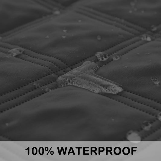 fuguitex Waterproof Dog Blanket Reversible for Small Dogs Resistant Leakproof Washable Couch Cushion Bed Protector Cover for Indoor Furniture Pet Friendly(52"*82",Dark Grey+Grey