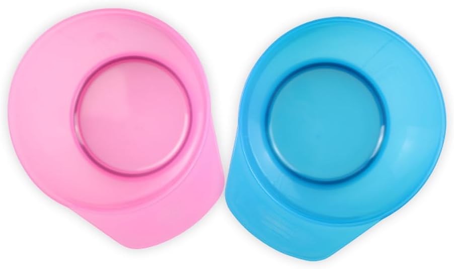 4-Piece Hair Color Mixing Bowls, Transparent Pink, Plastic, Modern Style, Hair Color Bowl, Salon & Home Use