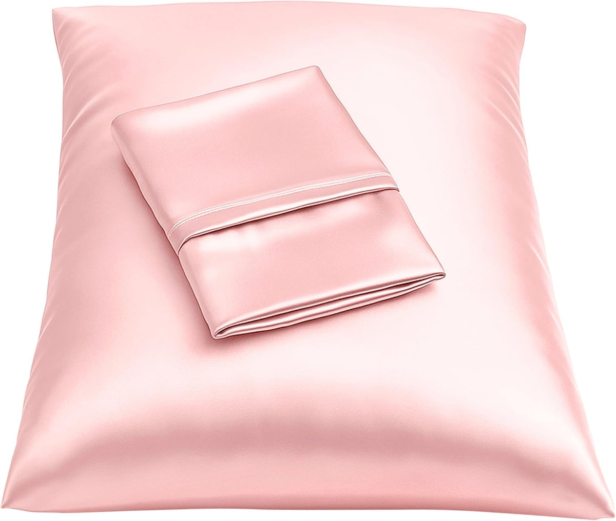 Satin Pillowcase with Zipper, Like Silk Pillow Cases - Pink