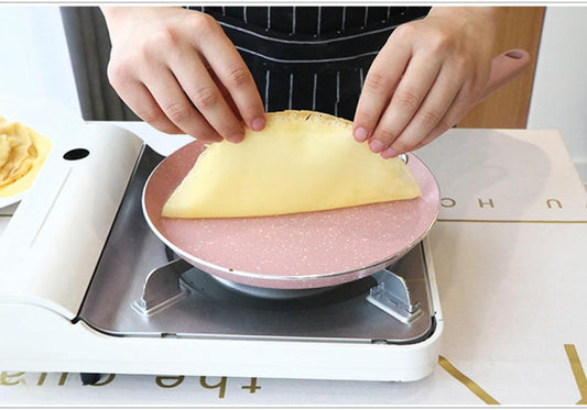 Pink Aluminum Nonstick Frying Pan for Omelette and Pancakes