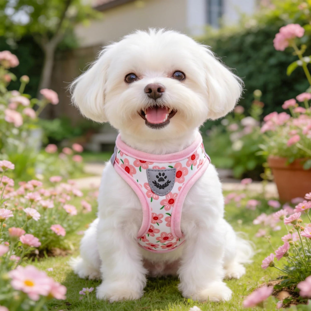 Small Dog Harness Collar and Leash Set,Cute Puppy Harness No Pull
