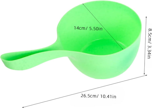 3pcs Thickened Water Ladle Set, Bathroom Hair Washing Scoop, Kitchen Water Scoop for Bathing, Plastic, Blue Green Pink