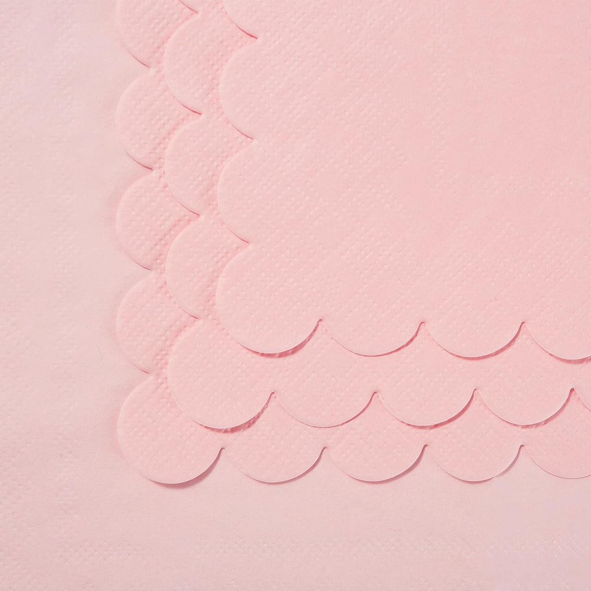 200 Pack Cocktail Napkin 2-Ply Scalloped Edged 5 x 5IN Pink