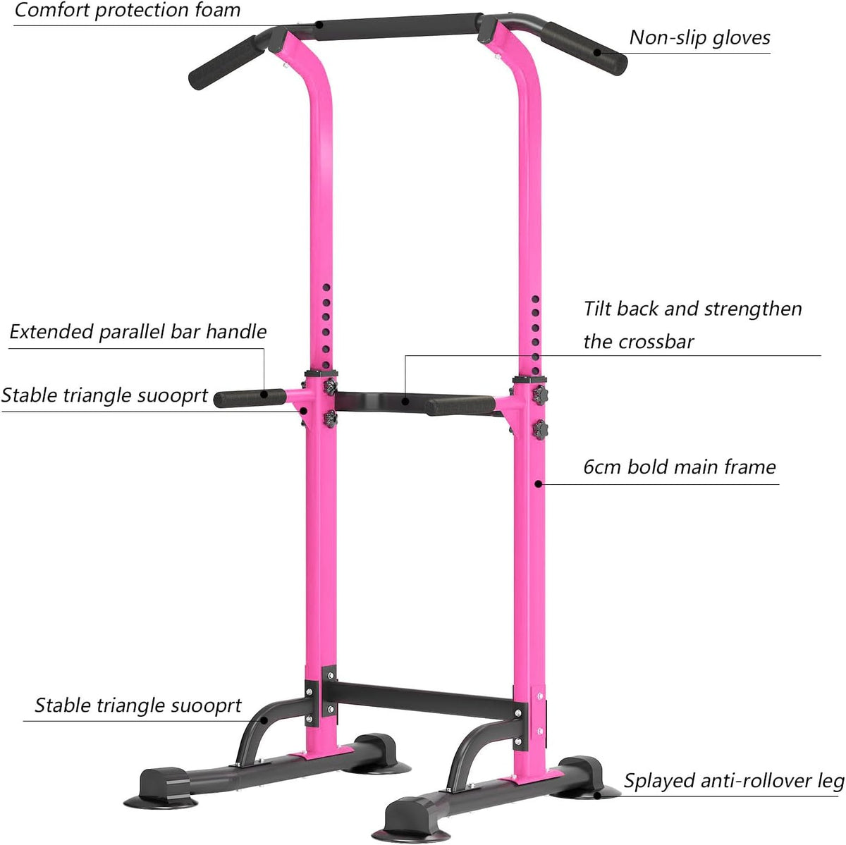 Power Tower Dip Station Pull Up Bar Station for Home Gym
