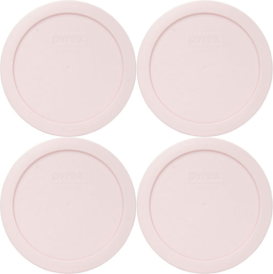 7200 2-Cup Glass Bowl & 7200-PC With Lid (4-Pack) - Made in USA (Light Pink)