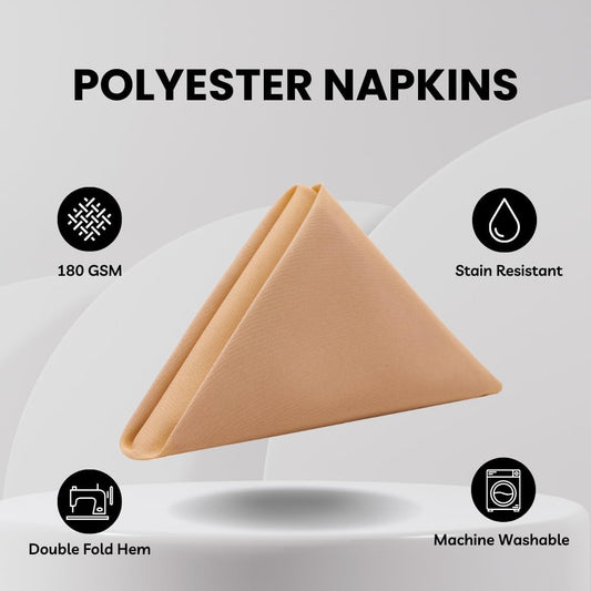 10 Pack 20 Inch Peach Cloth Polyester Napkins – Washable Dinner Fabric Napkins with Hemmed Edges for Weddings, Restaurants & Special Events