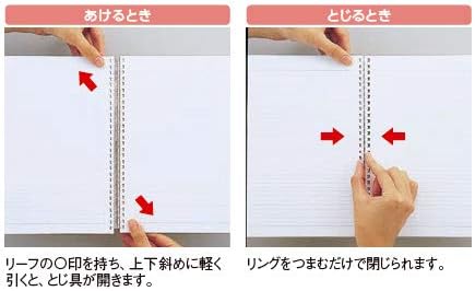 . Pastello Refillable Note Book (Journal), Lined Paper, 8.3×6.1 inches, Pink (N1958-2)
