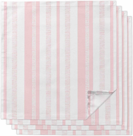 Pastel Pink Stripe Cloth Napkins Set of 4 Modern Minimalist Geometric Vertical Bands Napkins Cloth Washable Reusable Soft Napkin for Birthday Party Wedding Dining Table Decorations 20x20 Inch