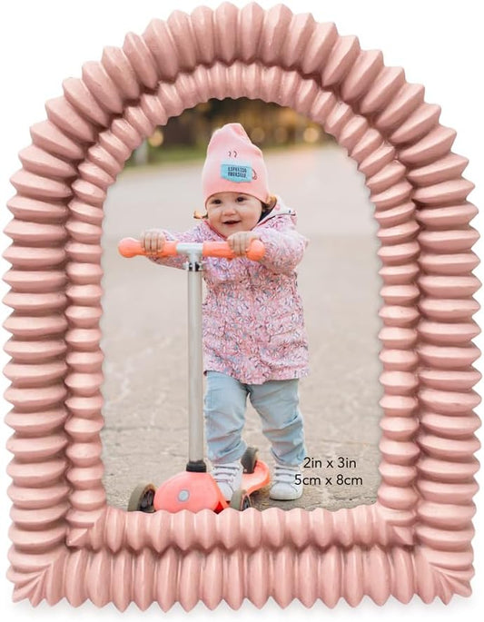 2x3 Matte Blush Double Bead Arch Photo Frame w/Easel