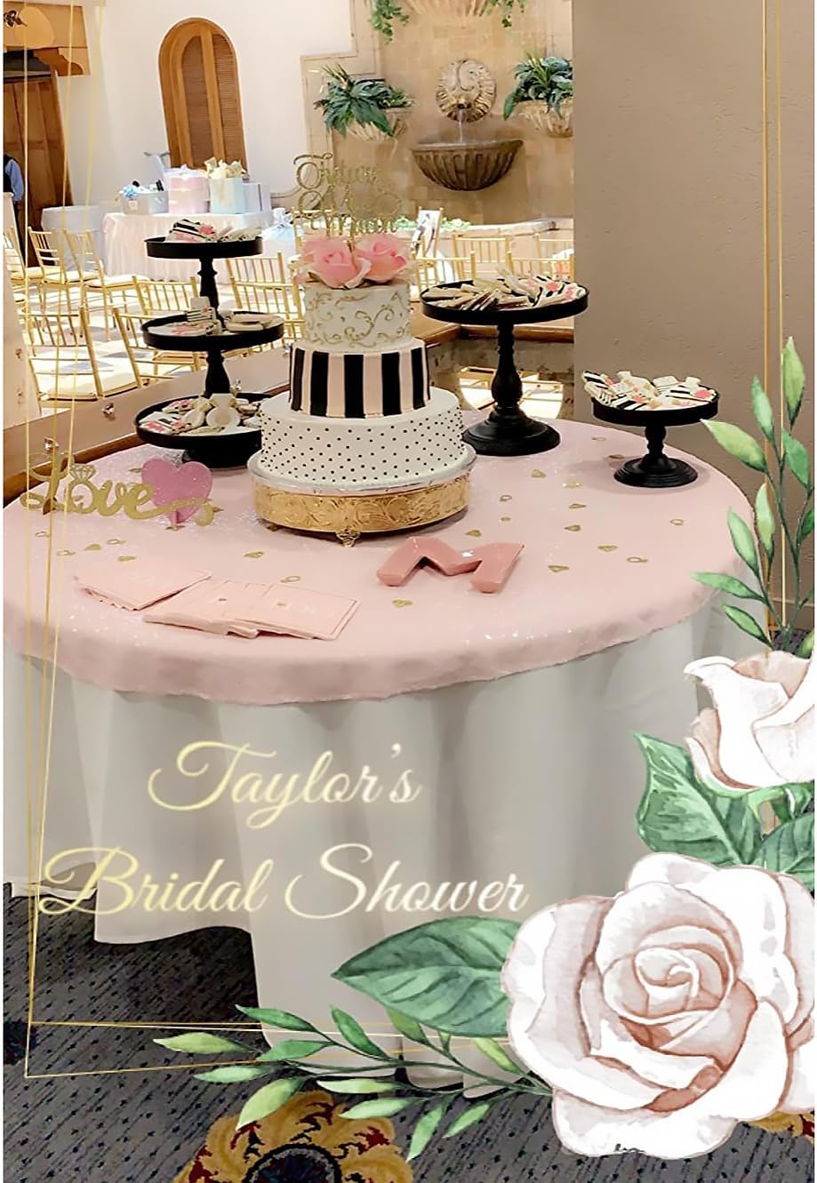 50 Inch Round Light Pink Sequin Tablecloth