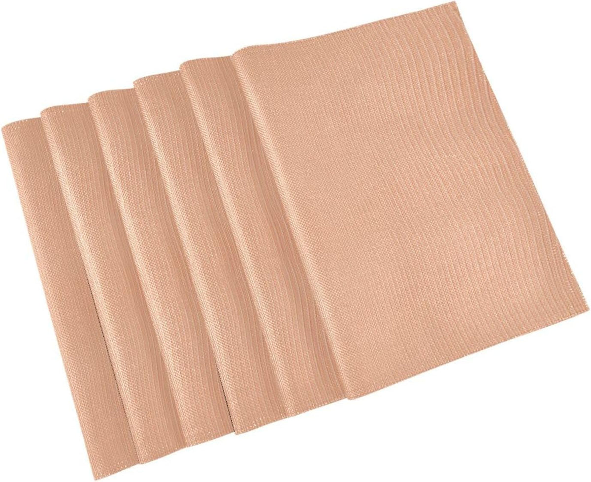 Peach Solid Color Placemats Set of 4 Washable Heat Resistant Place Mats 12 X 18 Inch Reversible Table Mats for Kitchen Dining Indoor Outdoor