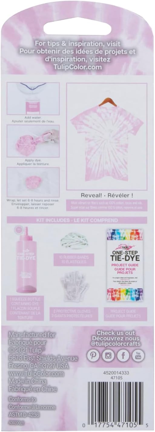 One-Step Tie-Dye Kit, Vibrant Colors for Fabric 4 fl oz, Blush