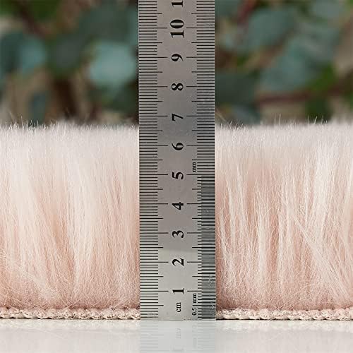 Ultra Soft Fluffy Shaggy Area Rug Faux Fur Rug Chair Cover Seat Pad Fuzzy Area Rug for Bedroom Floor Sofa Living Room (2 x 6 ft Sheepskin, Pink)