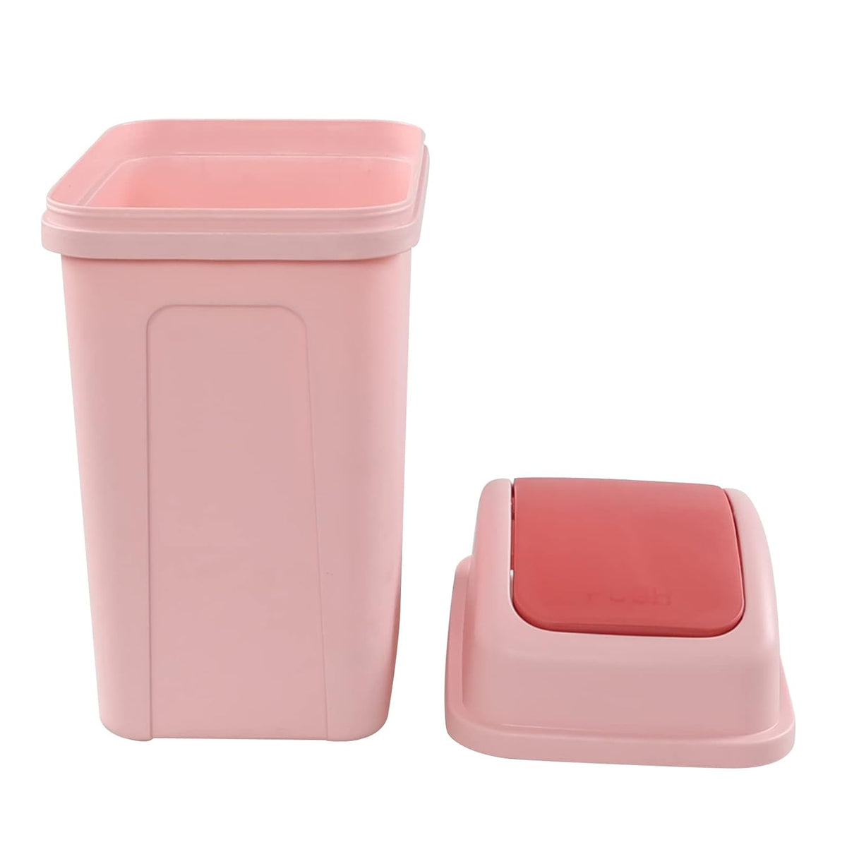 1.8 Gallon Small Garbage Can, Plastic Swing-top Trash Can, Pink
