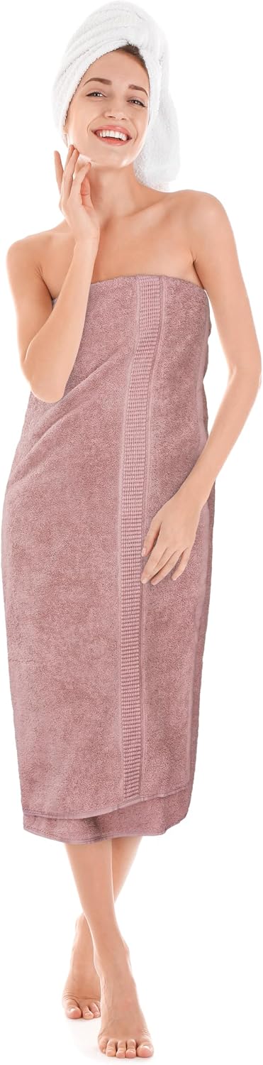 Jumbo Bath Sheets, 2 Pack, 35x70 in, 600 GSM Cotton, Dusty Pink