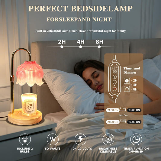 Fragrance Candle Warmer Lamp,Electric Candle Warmer with Timer & Dimmer,Mom Christmas Birthday Gifts for Women, House Warming Gifts New Home Bedroom Decor