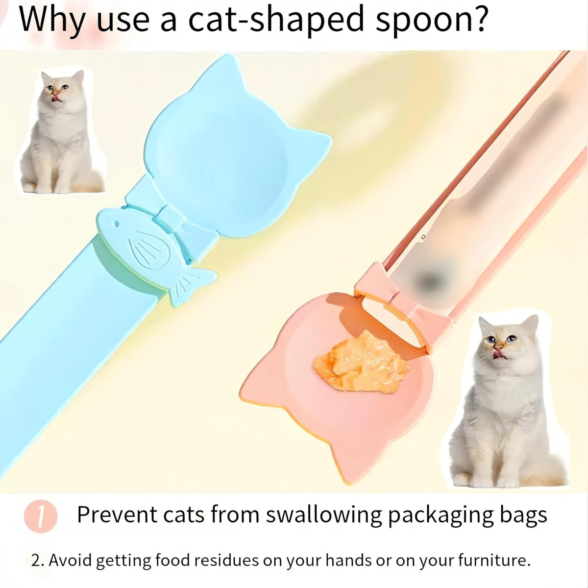 Tail-Shaped Cat Treat Dispenser - Squeeze Spoon for Wet Food & Cat Strips, Multi-Purpose Pet Food Can Accessory, Easy Clean (Pink)