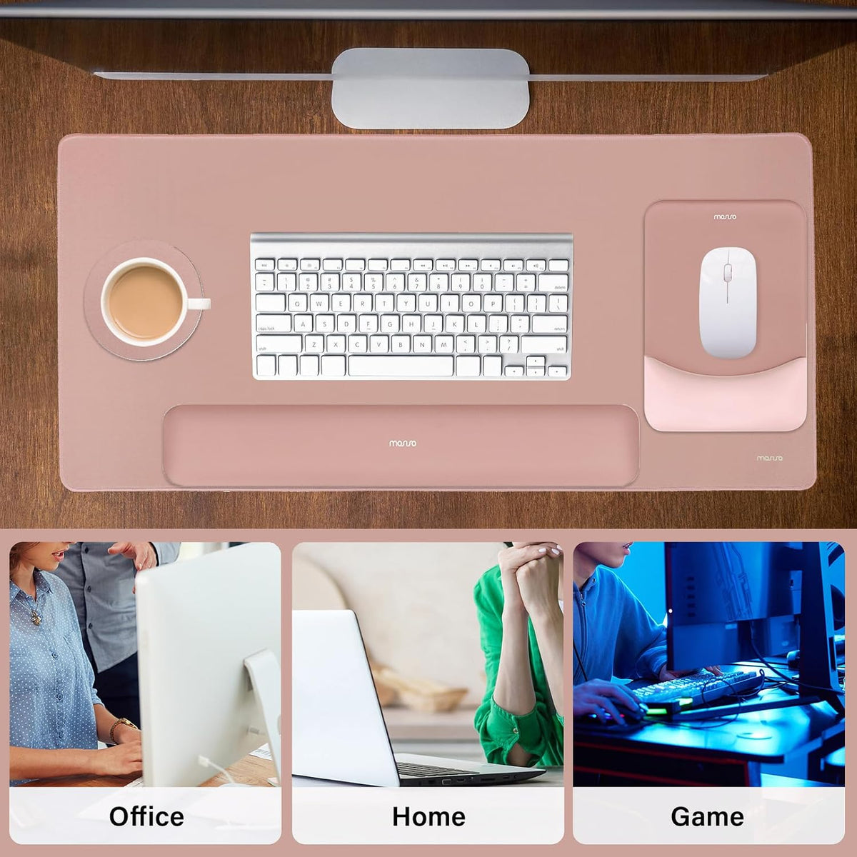 Keyboard Mouse Pad Set, Large Gaming Mouse Pad&Keyboard Wrist Rest