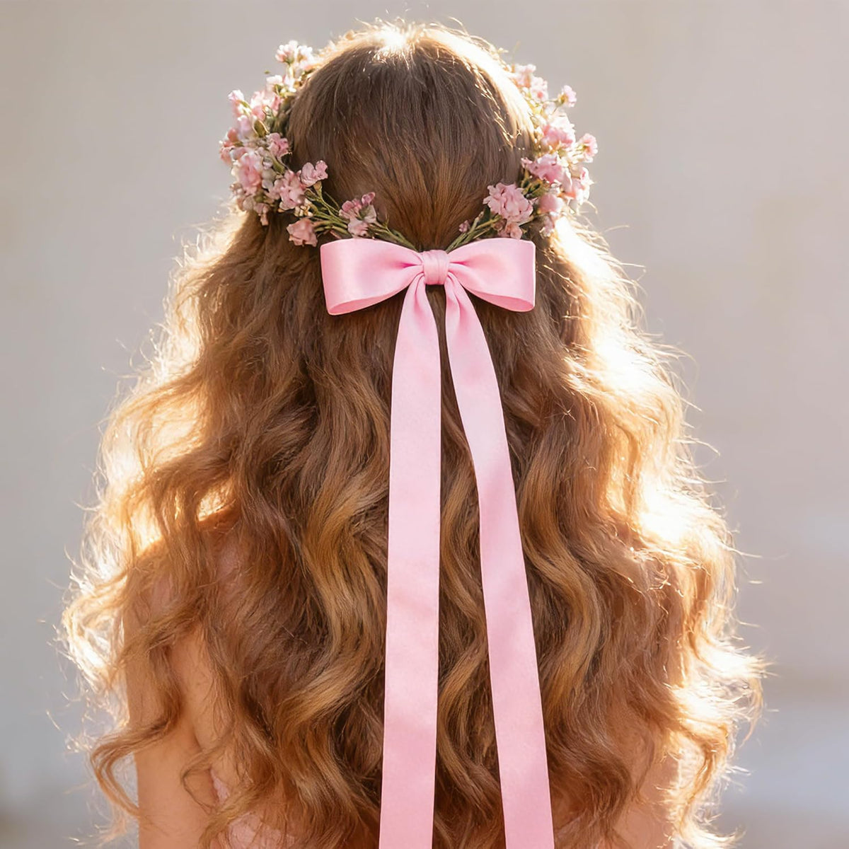 1In Pink Satin Ribbon, 25 Yards Pink Ribbon for Gift Wrapping Mothers Day