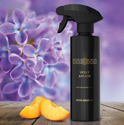 Violet and Peach Air Freshener - Luxury Products from Dubai - Lasting Home Fragrance Room Spray - Give Your Home A Seductive Signature Aroma - The Luxurious Scent of Arabia - 10.14 Oz
