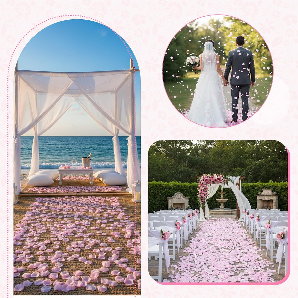 1000PCS Pink Rose Petals, Artificial Silk Flower Petals for Galentines Day Decorations, Fake Pink Petal for Proposal Girl Party Valentine's Day, Romantic Decor for Special Night
