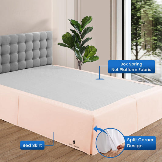 Peach Magic Bed Skirt - Full Size, 24 Inch Drop, Split Corner - Microfiber, Hotel Quality