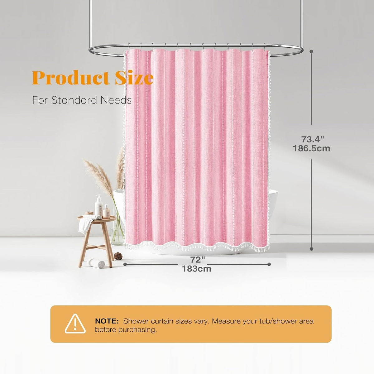 BTTN Blush Boho Farmhouse Linen Heavy Duty Cloth Set, 72x72
