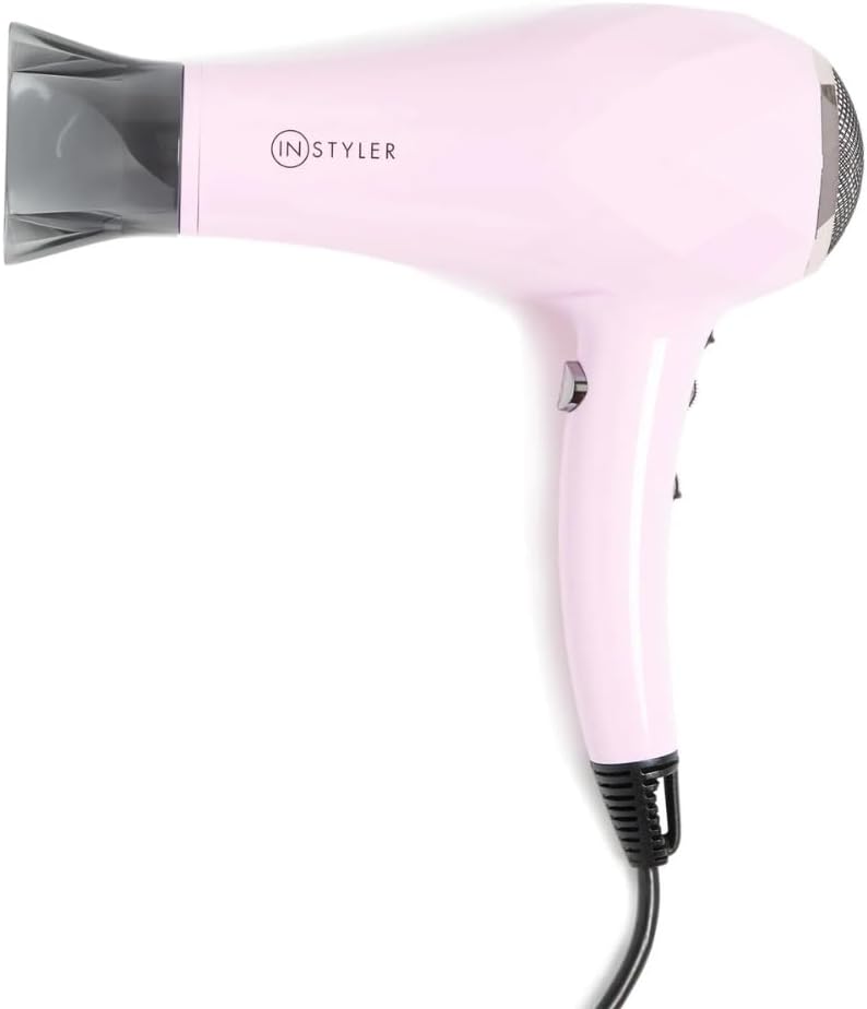 Turbo Ionic Hair Dryer in Pink with Cool Shot Button - Negative Ion Blow Dryer for Smooth, Frizz-Free Styling