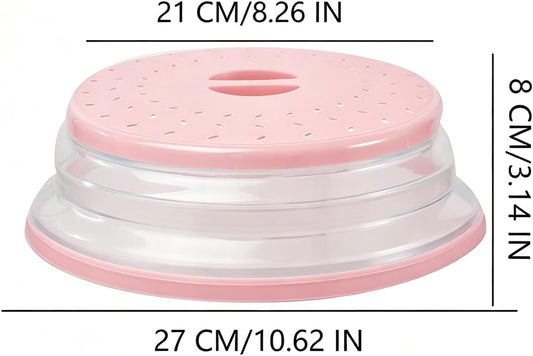 Collapsible Microwave Splatter Cover (10.5 IN,Dark pink)