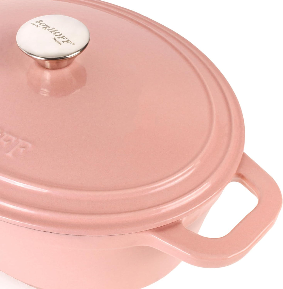 Neo Enameled Cast Iron Oval Dutch Oven Pot, 8 Quart, Pink