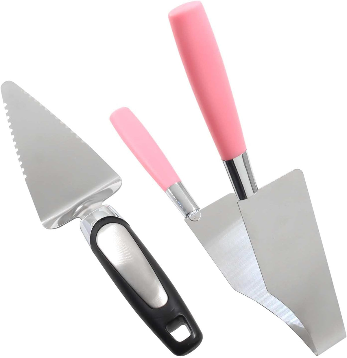 Pink Cake Slicer, 2 Pieces, Stainless Steel Cake Server Cutter