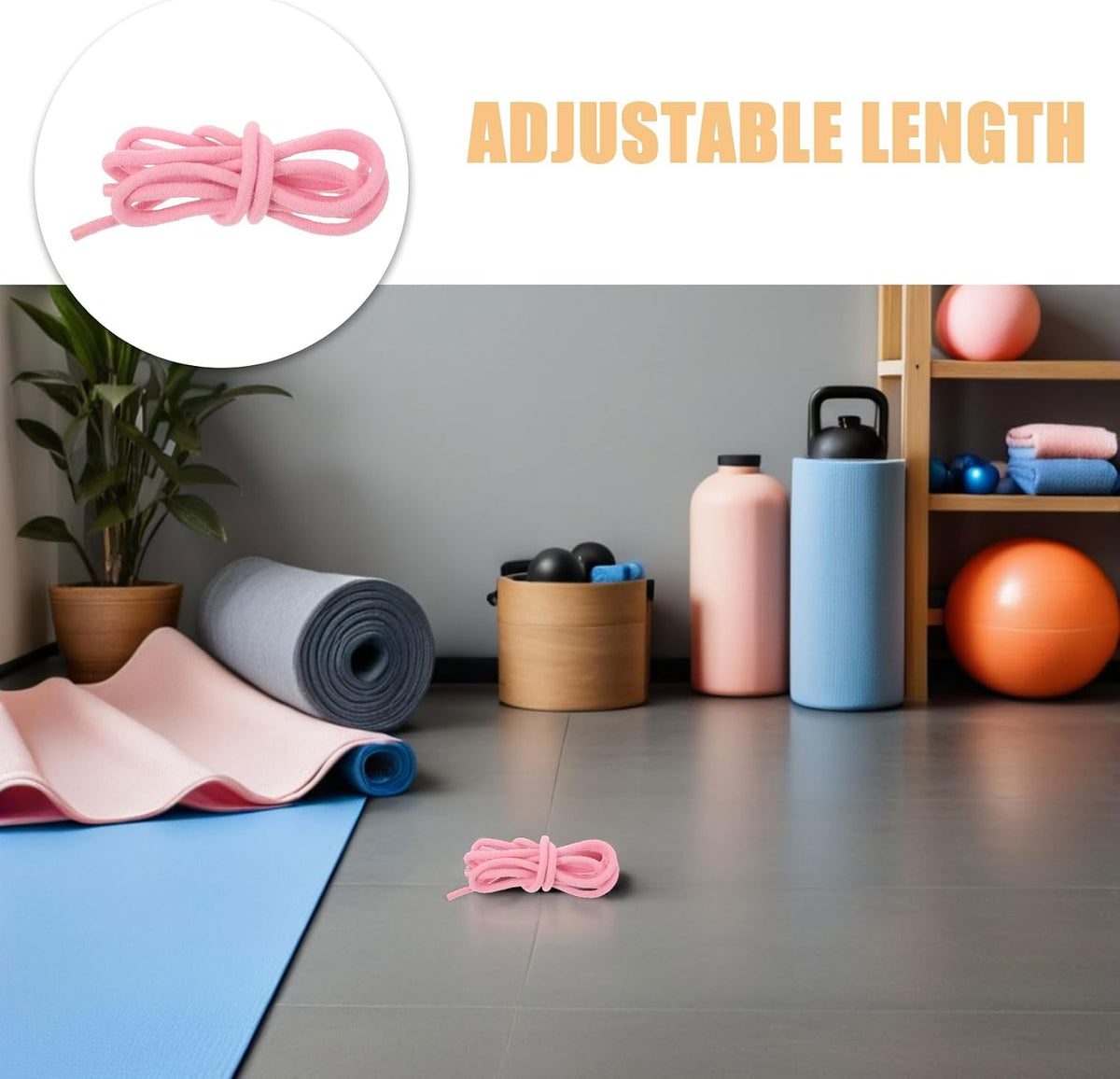 2pcs 3 Meter Cotton Fitness Jump Ropes Light Pink Gym Workout Training Ropes for Men Women Outdoor Exercise Skipping for Speed and Endurance
