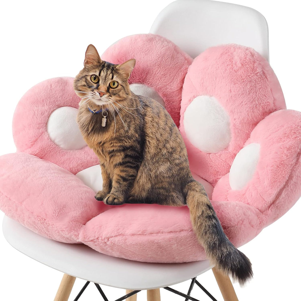 Cat Paw Cushion Kawaii Chair Cushions 27.5 x 23.6 inch Cute Stuff Seat Pad Comfy Lazy Sofa Office Floor Pillow for Gaming Chairs Room Decor Pink
