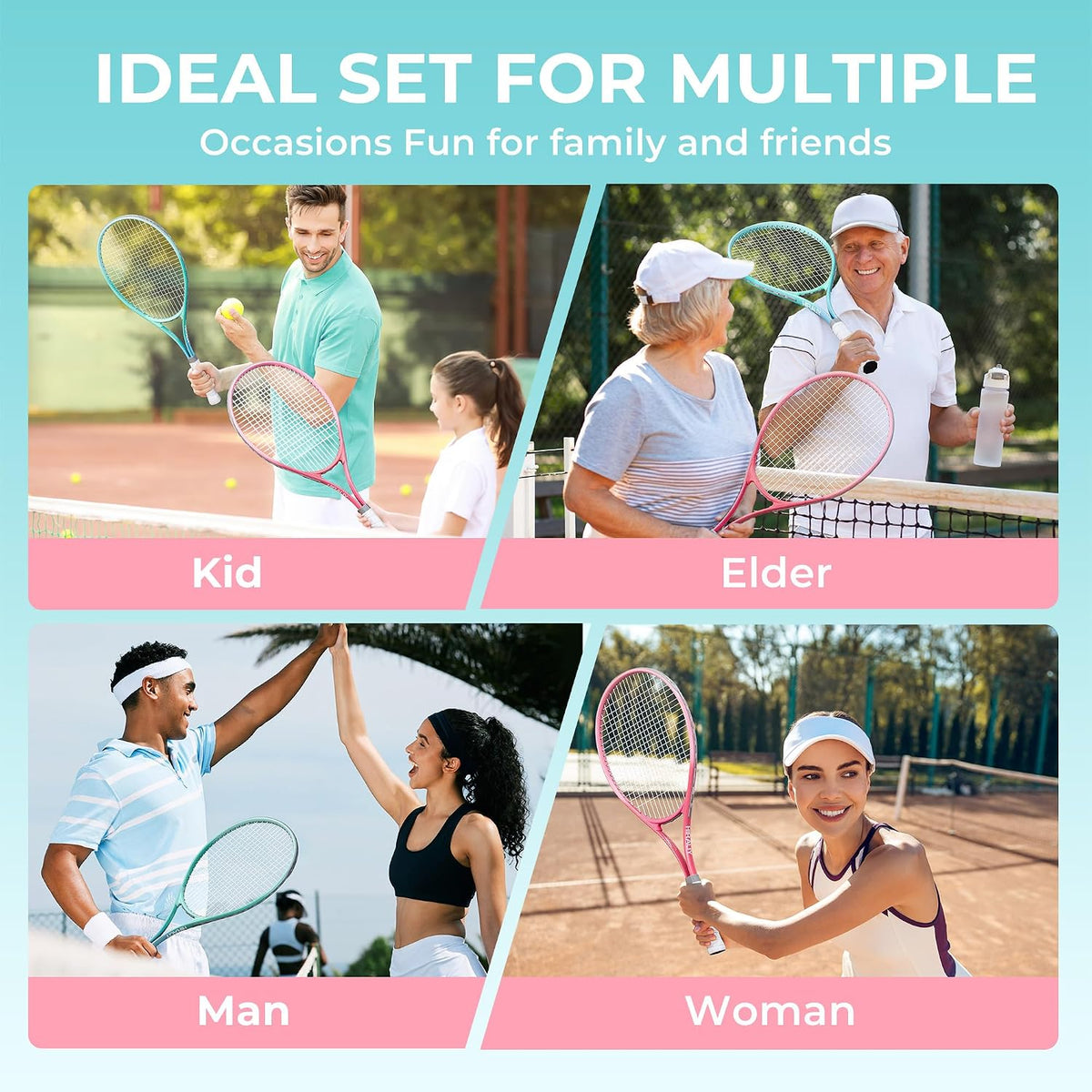27-Inch Tennis Racket for Adults with Ball and Carry Bag