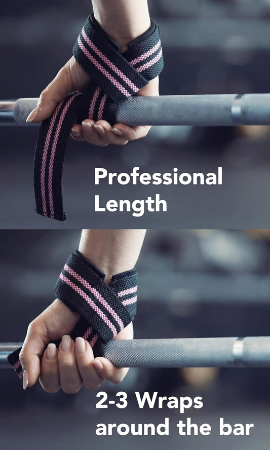 ® Lifting Wrist Straps for Weightlifting, Gym, Deadlift, Workout (Made of Premium Cotton & Padded) - Men & Women
