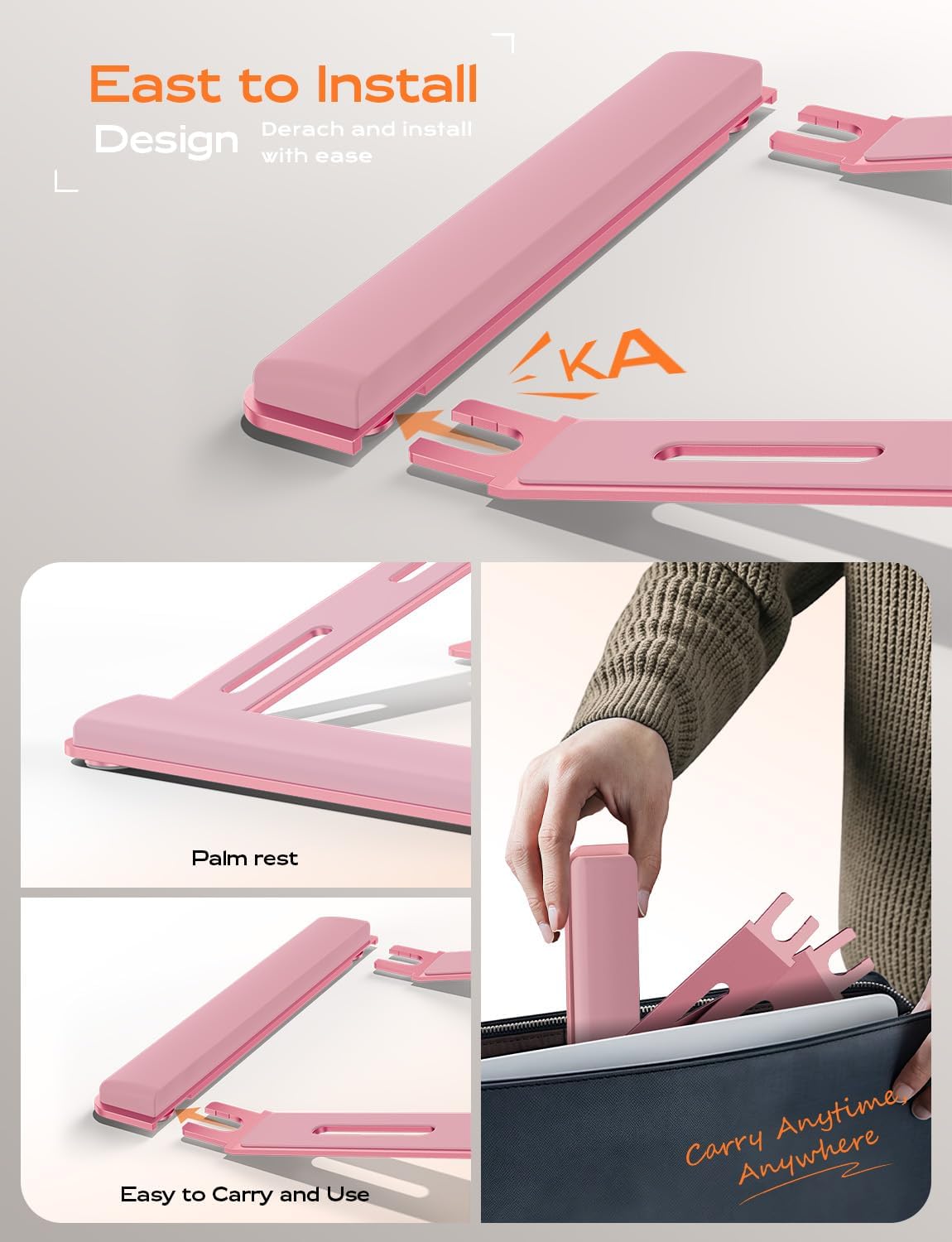 Laptop Stand for Desk, Aluminum Laptop Riser Holder with Wrist Support
