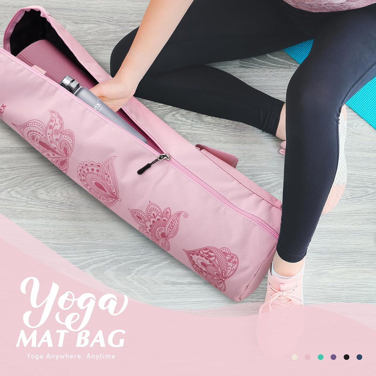 Yoga Mat Bag, Full-Zip Mat Carrier Pilates Mat Carry Bag for Woman
