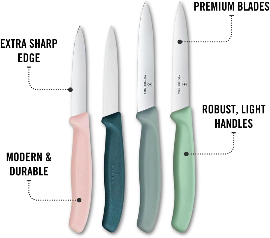 ictorinox Swiss Classic 4-Piece Paring Knife Set, Straight & Serrated Edge