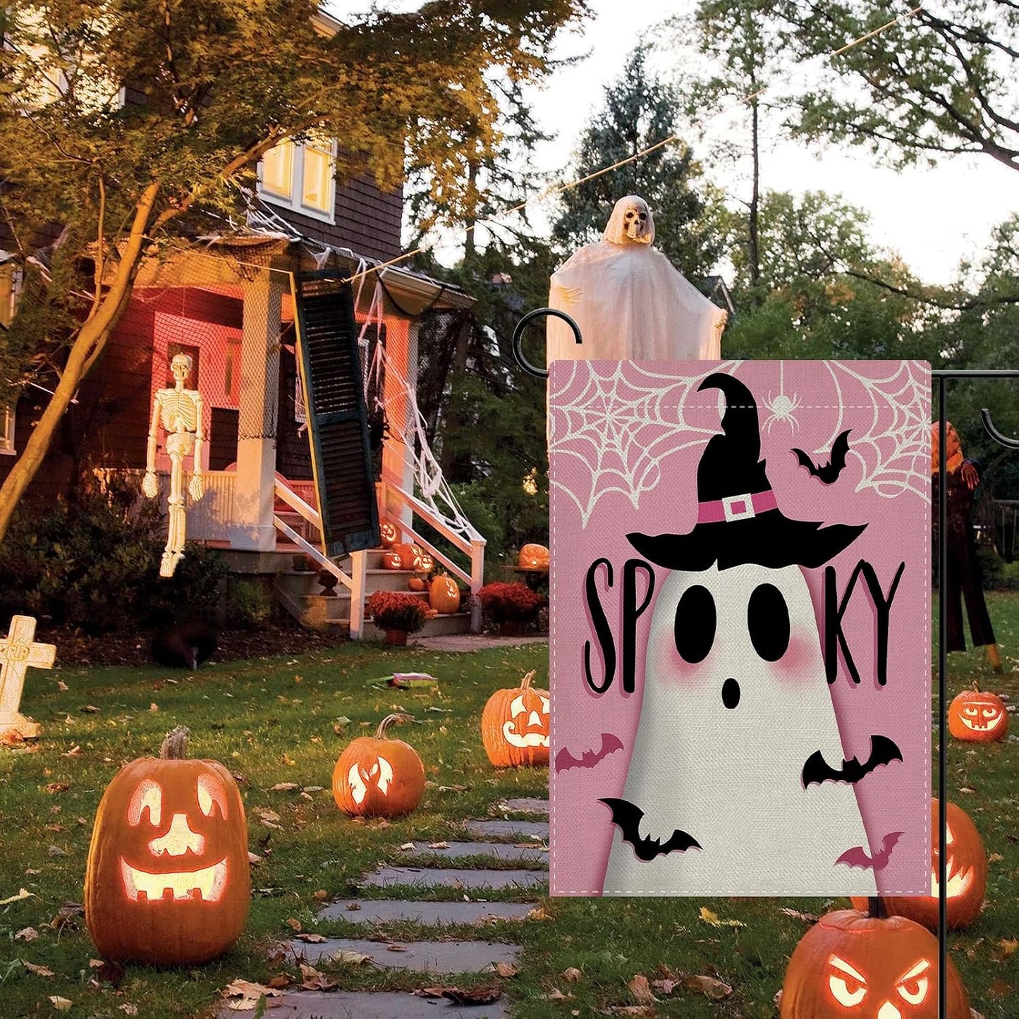 Halloween Spooky Cute Ghost Decorative Garden Flag