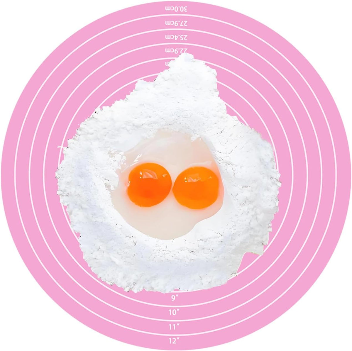 2Pcs 12 Inch Silicone Cake Mat (Pink+Blue)