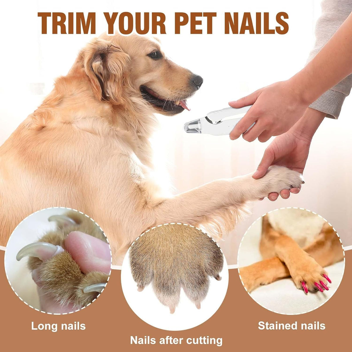 2-in-1 Dog Nail Grinder &Dog Nail Clippers with Light,Cat Nail Clippers ,Ultra-Quiet, USB Rechargeable, Multiple Grinding Methods, and Splash Guard for Large Medium Small Dogs Cats Pets(Pink)