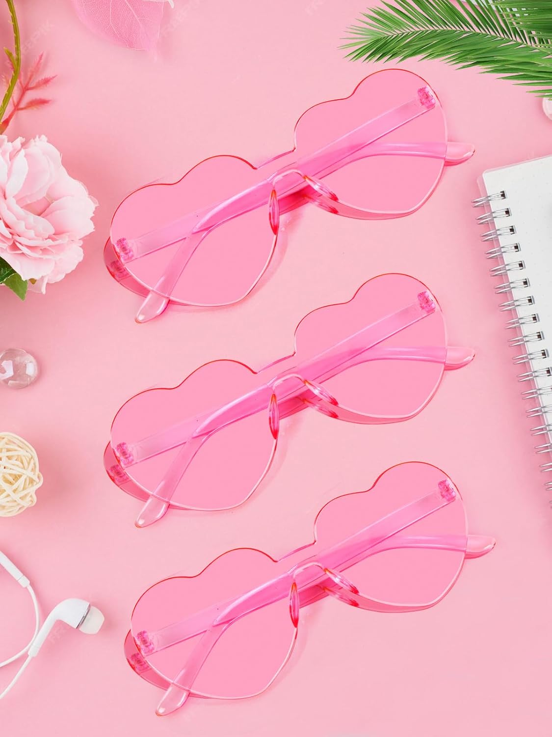 12 Pairs Heart Shaped Sunglasses for Women Colorful Glasses Fun Trendy Transparent Heart Sunglasses Party Favor