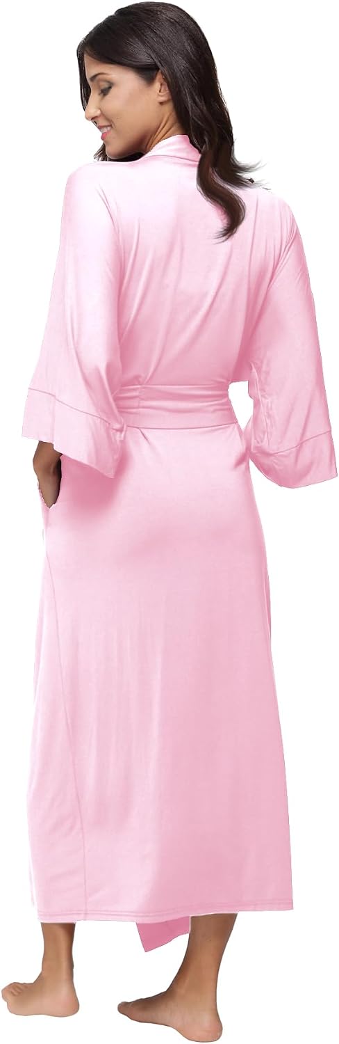 Women's Soft Robes Long Bath Robes Full Length Kimonos Sleepwear Dressing Gown,Solid Color