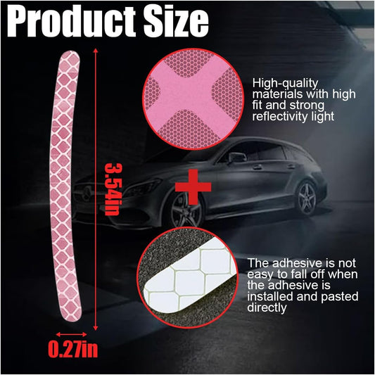 20PCS Car Wheel Stripe Reflective Stickers Decals, Pink