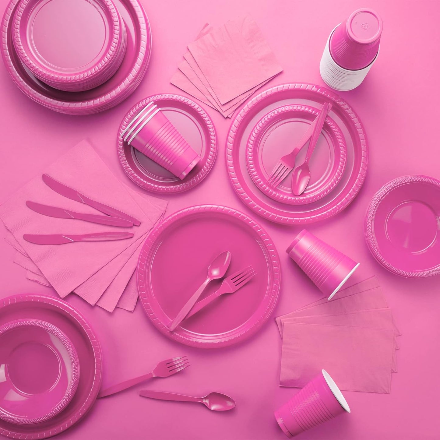 Amcrate Big Party Pack 40 Count Pink Dinner Napkins Tableware- Ideal for Wedding, Party, Birthday, Dinner, Lunch, Cocktails. (7” x 7”)