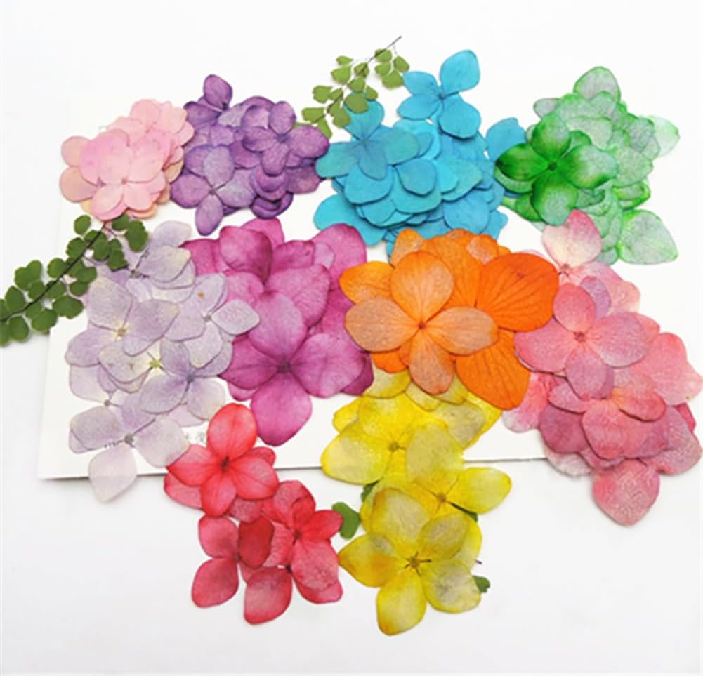 Pink Hydrangea Dried Flowers, 96Pcs Natural Dried Pressed Flower Petals for Resin Art Scrapbooking Jewelry Making DIY Crafts