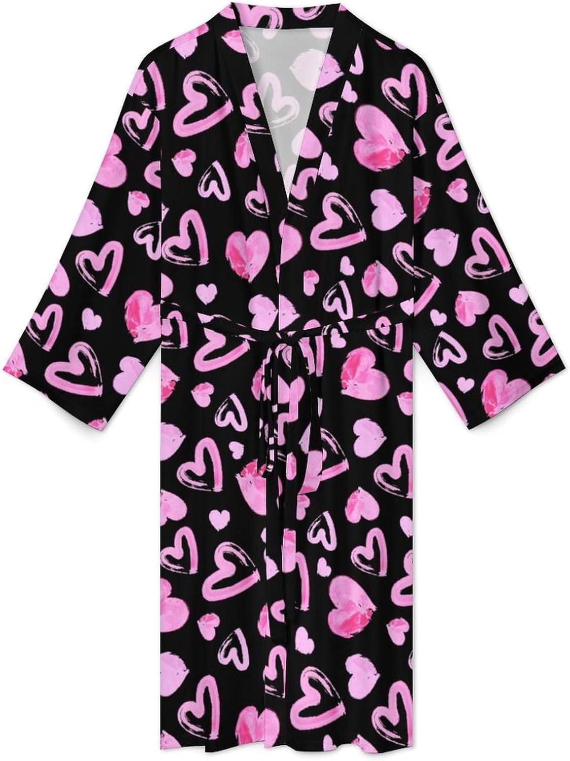 Men's Space in Cats Eyes Bath Robes Comfy Knit Bathrobes For Women Belted Spa Robe Self Tie Waist Mid-Length Pajamas