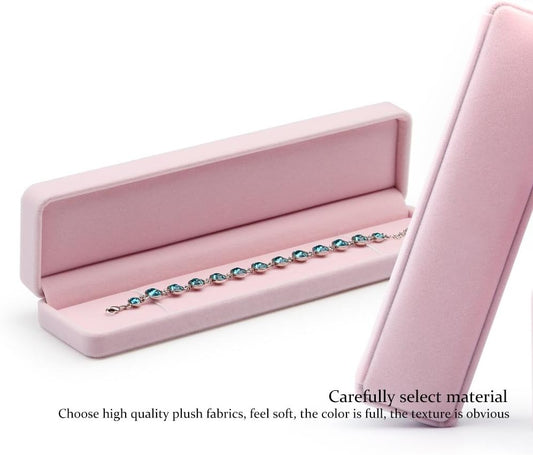 Pink Velvet Necklace/Bracelet/Long Chain Box,Great for Gifting