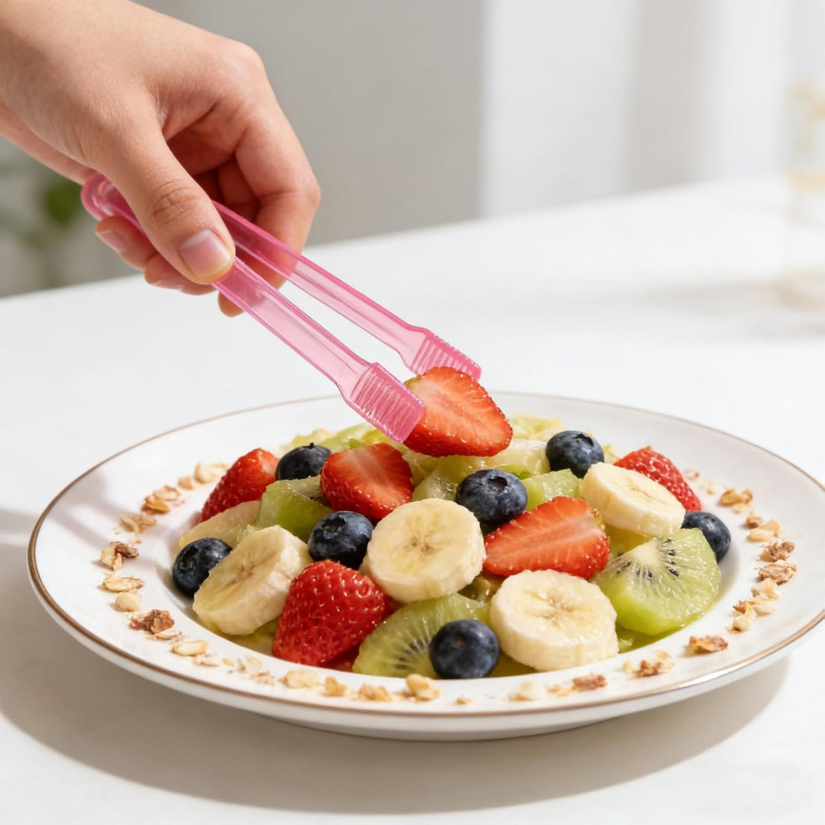 6.3 Inch Plastic Serving Tongs, 10Pcs